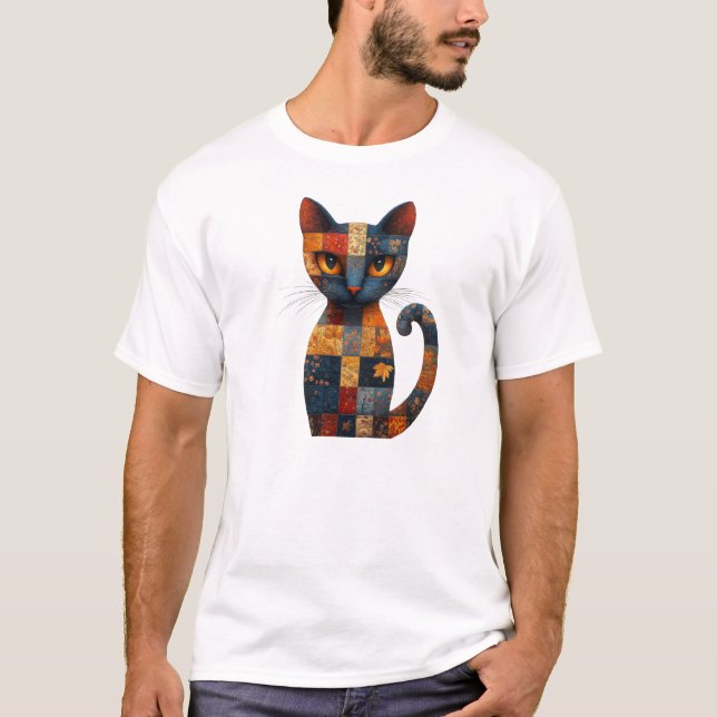 Patchwork Cat T-Shirt (Framsida)