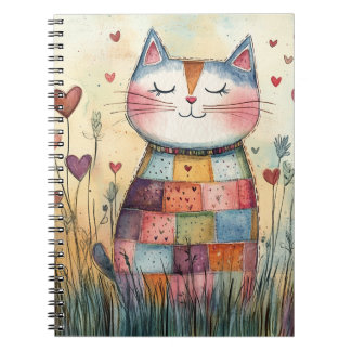 Patchwork Cat Valentine Anteckningsbok