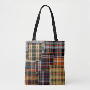 Patchwork chercks mönster, tartan design, yta tygkasse