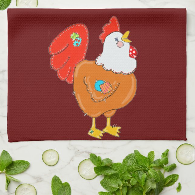 Patchwork Chicken Hand Towels Kökshandduk (Vikta)