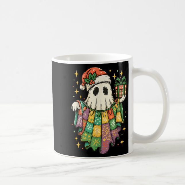 Patchwork Christmas Ghost Christmas, Christmas Boo Kaffemugg (Höger)