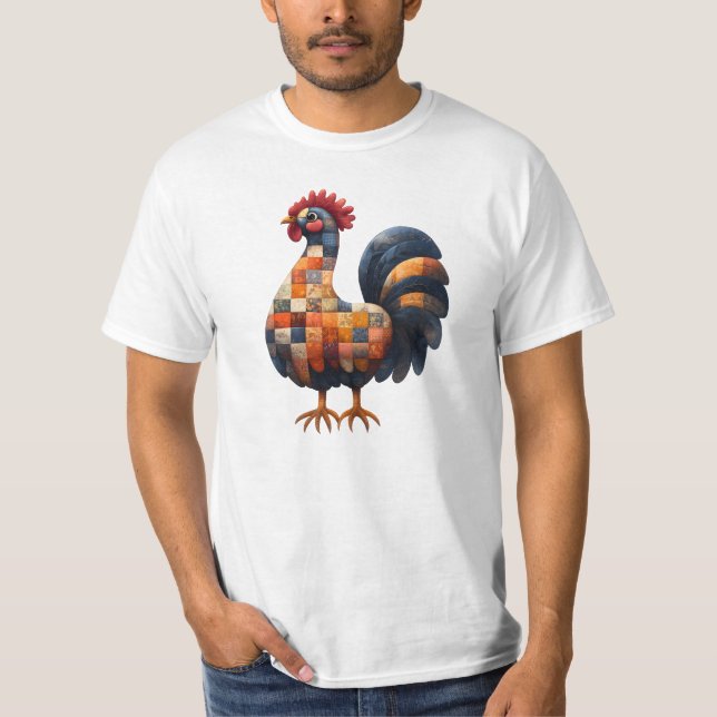 Patchwork Cockerel T-Shirt (Framsida)