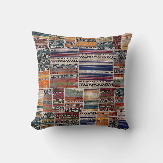 Patchwork collage: Blandad quilt mönster. Kudde (Framsida)