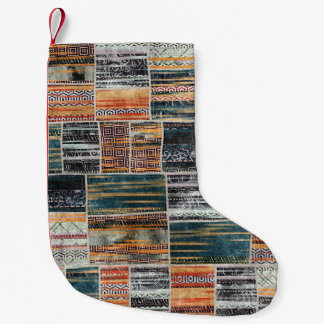 Patchwork collage mix, quilt mönster print. liten julstrumpa