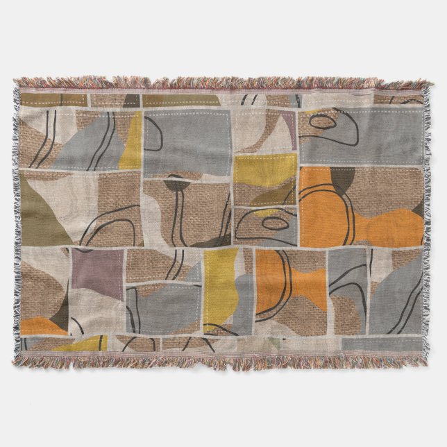 Patchwork collage, quilt mix mönster filt (Framsidan)