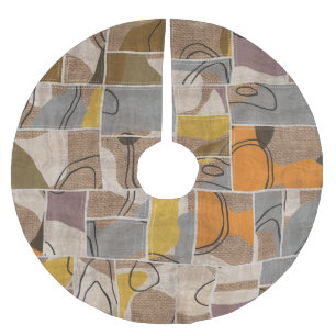 Patchwork collage, quilt mix mönster julgransmatta borstad polyester