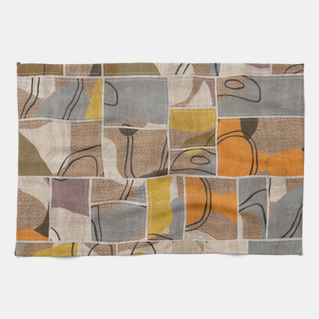 Patchwork collage, quilt mix mönster kökshandduk (Horisontell)
