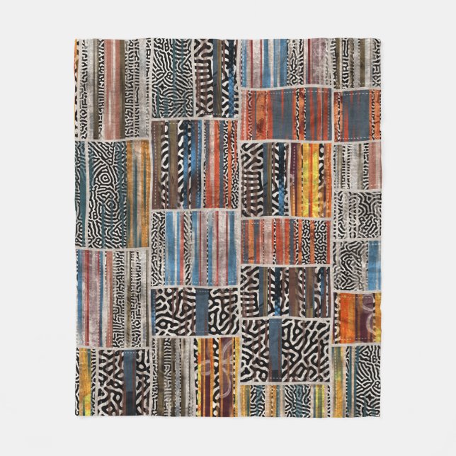 Patchwork Collage: Quilt Mönster Extravaganza Fleecefilt (Framsidan)