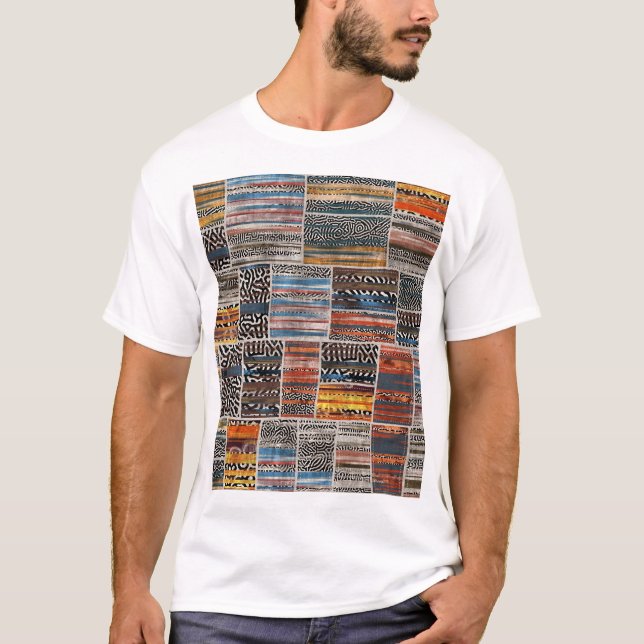Patchwork Collage: Quilt Mönster Extravaganza T Shirt (Framsida)