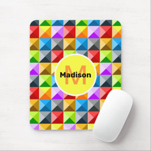 Patchwork Colorful geometric mönster Monogram Musmatta