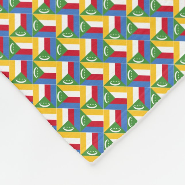 Patchwork Comoros Flagga Mönster Fleecefilt (Hörn)