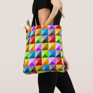 Patchwork cool färgrik triangel geometrisk mönster tygkasse