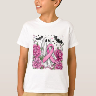 Patchwork Coquette Bow Breast Cancer Ghost Hallowe T Shirt