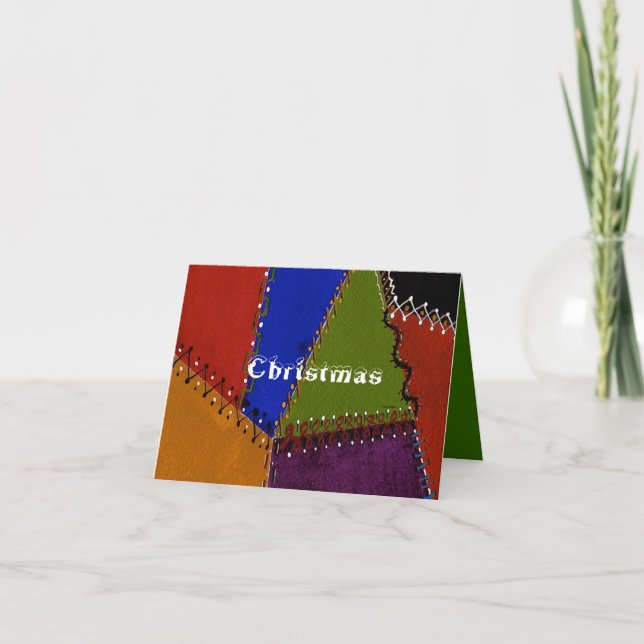 Patchwork Crazy Quilt Helgkort (Framsida)