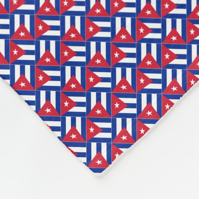 Patchwork Cuba Flagga Mönster Fleecefilt (Hörn)
