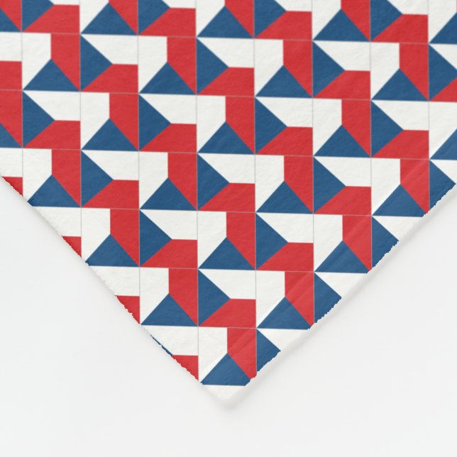 Patchwork Czechia Flagga Mönster Fleecefilt (Hörn)