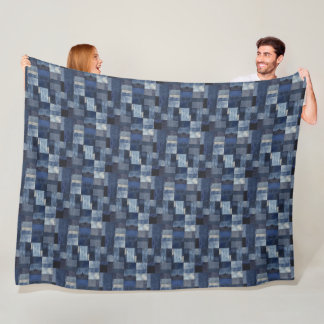 Patchwork Denim Fabric Art Illustration No11 Fleecefilt