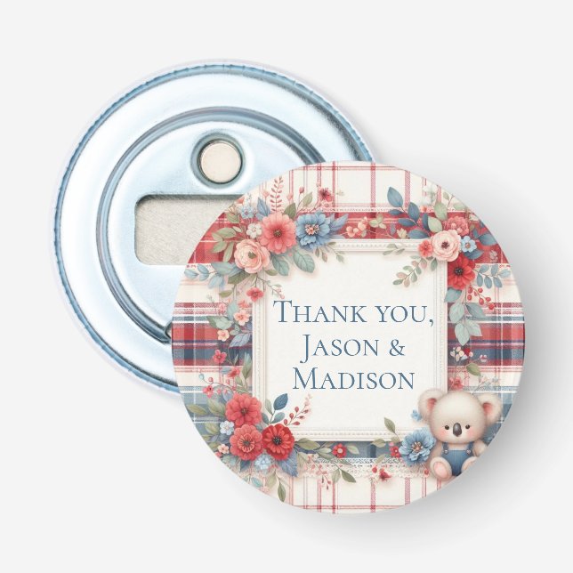 Patchwork Denim Koala Bottle Opener Flasköppnare (Framsidan)