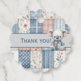 Patchwork Denim Koala Favor Tag Gåvor Etiketter