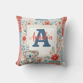 Patchwork Denim Koala Throw Pillow Kudde
