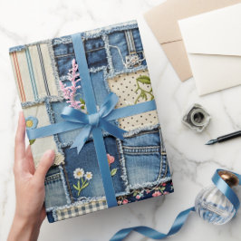 Patchwork Denim Presentpapper