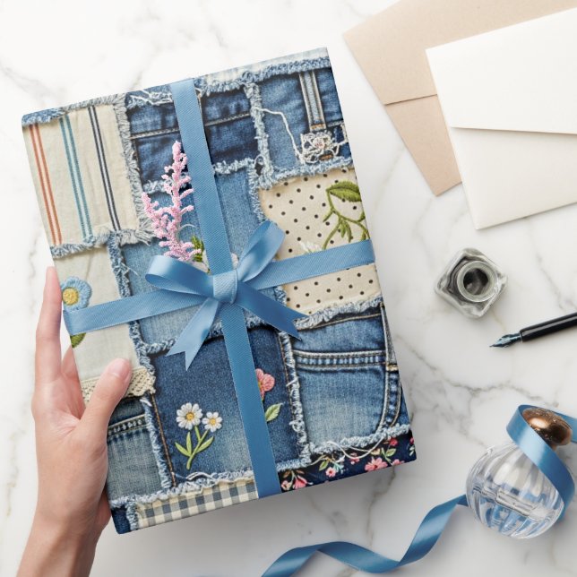 Patchwork Denim Presentpapper (Gifting)