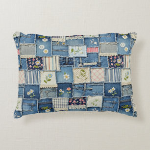 Patchwork Denim Prydnadskudde