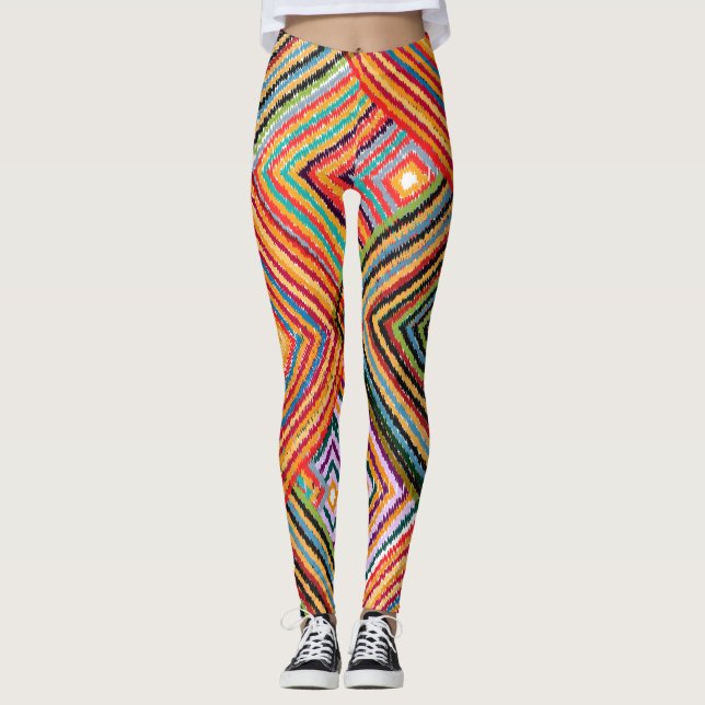Patchwork Design med Aztec-rutor. Leggings (Framsida)