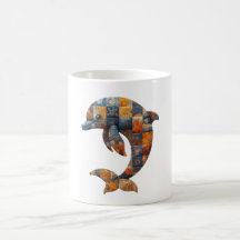 Patchwork Dolphin Mugg