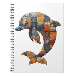 Patchwork Dolphin Notebook Anteckningsbok