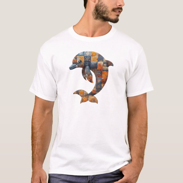 Patchwork Dolphin T-Shirt (Framsida)