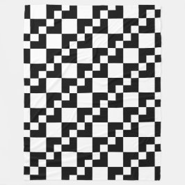 Patchwork Domino - Black and White Fleecefilt