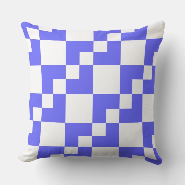 Patchwork Domino - Electric Blue and White Kudde (Framsida)