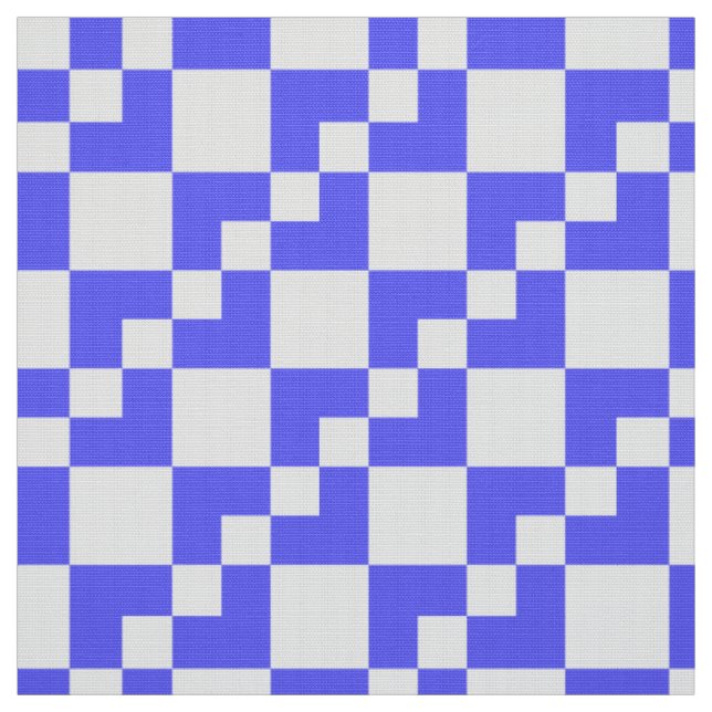 Patchwork Domino - Electric Blue and White Tyg (Provkarta)