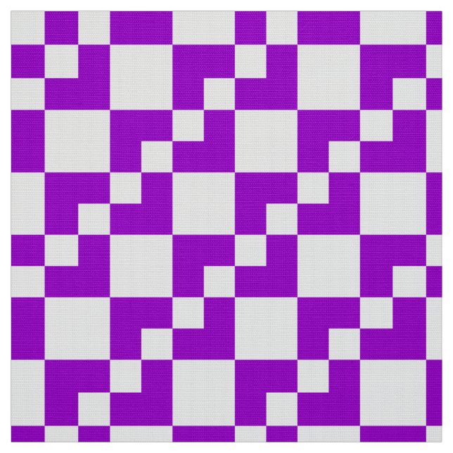 Patchwork Domino - Lila and White Tyg (Provkarta)