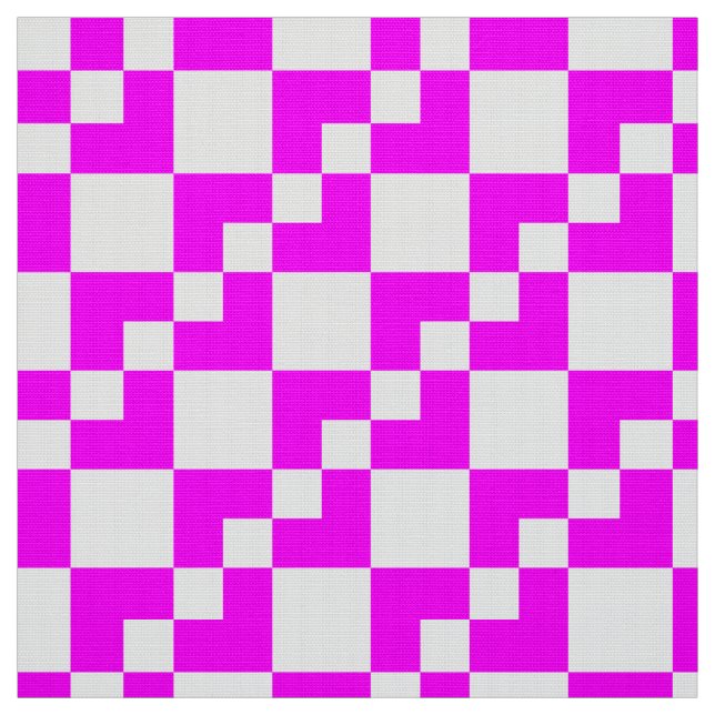 Patchwork Domino - Magenta och vit Tyg (Provkarta)