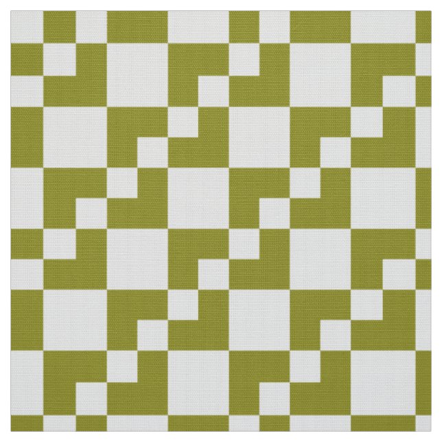 Patchwork Domino - Olive and White Tyg (Provkarta)