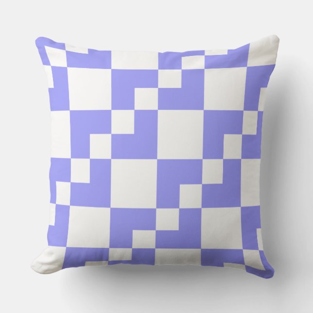 Patchwork Domino - Pastel Blue and White Kudde (Framsida)