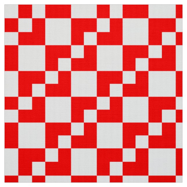 Patchwork Domino - Red and White Tyg (Provkarta)
