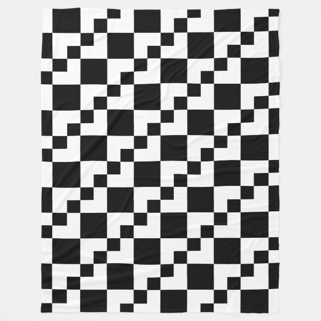 Patchwork Domino - White and Black Fleecefilt (Framsidan)