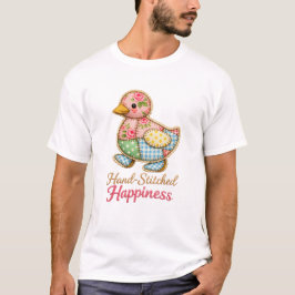 Patchwork Duck Broderad T‑Shirt – “Hand‑Sydd T Shirt