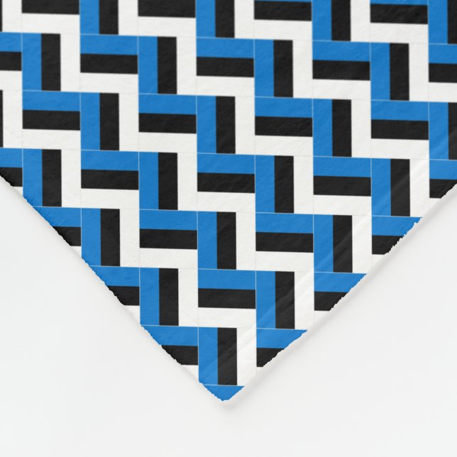 Patchwork Estland Flagga Mönster Fleecefilt (Hörn)