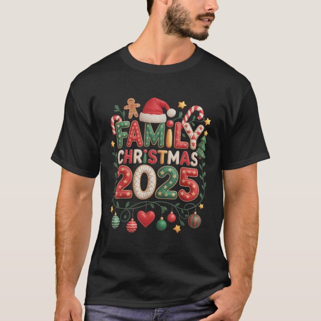 Patchwork Family Christmas 2025 Matching T Shirt (Framsida)