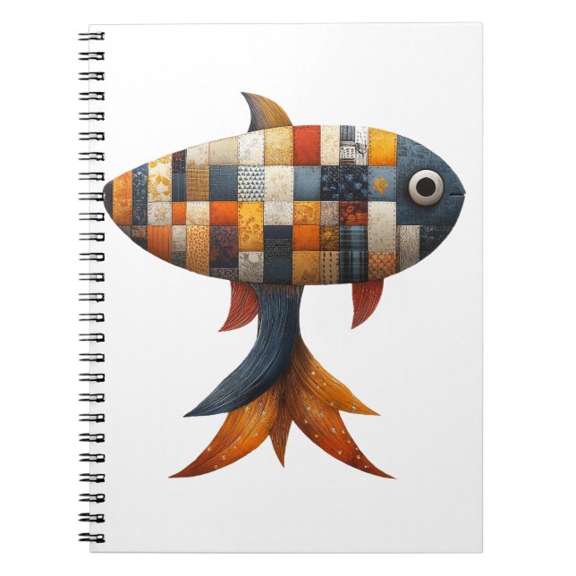 Patchwork Fish Notebook Anteckningsbok (Framsidan)
