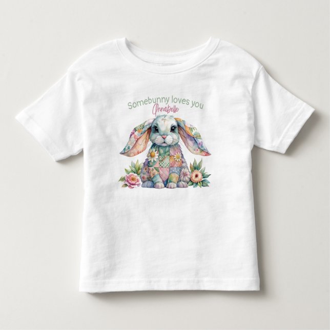 Patchwork Floppy Eared Bunny T-Shirt (Framsida)