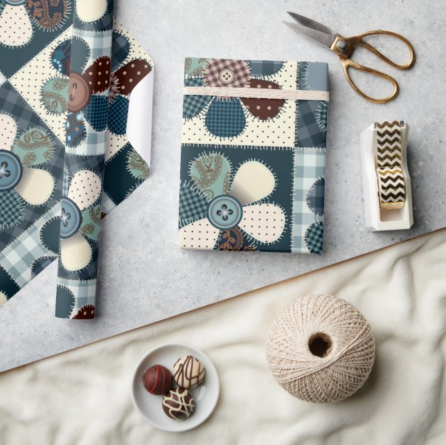 Patchwork Flowers Presentpapper (Hantverk)