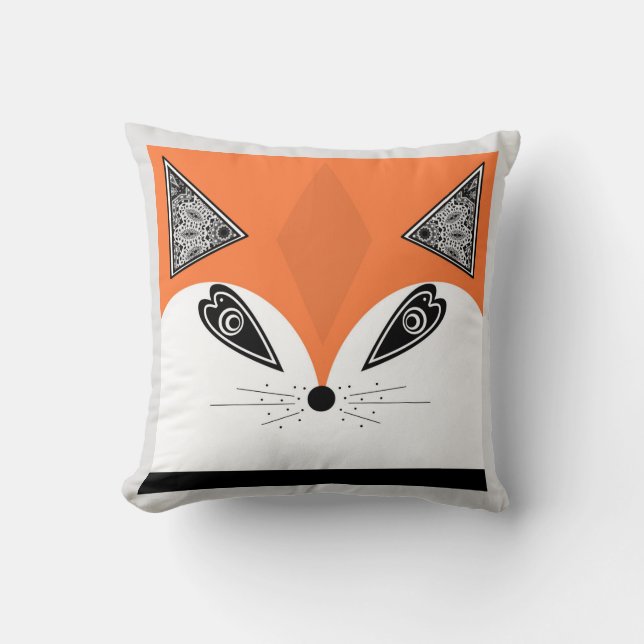 Patchwork Fox, applicque Fox, Fox, barns Kudde (Framsida)