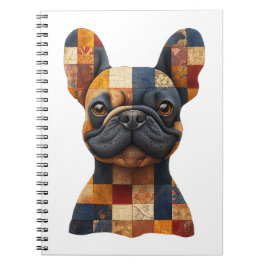 Patchwork Fransk Bulldog-anteckningsbok Anteckningsbok