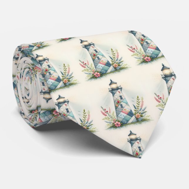 Patchwork-fyrtorn Kustnära blomster scen Slips (Rullad)