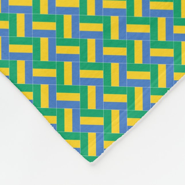 Patchwork Gabon Flagga Mönster Fleecefilt (Hörn)